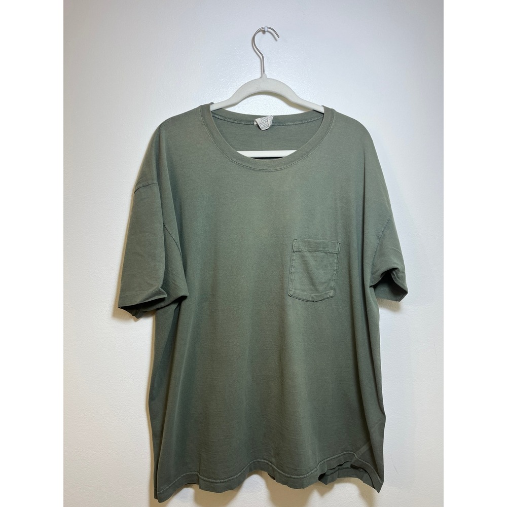Vintage Aeropostale Pocket T Shirt Green Garment Dye Made in USA Cotton Tee